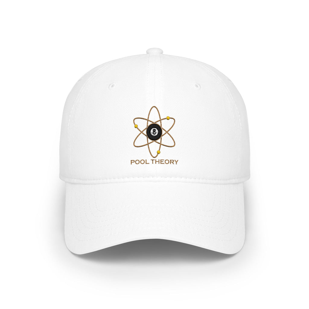 Pool Theory Atomic Baseball Cap - White - Gold Logo - 8 Ball