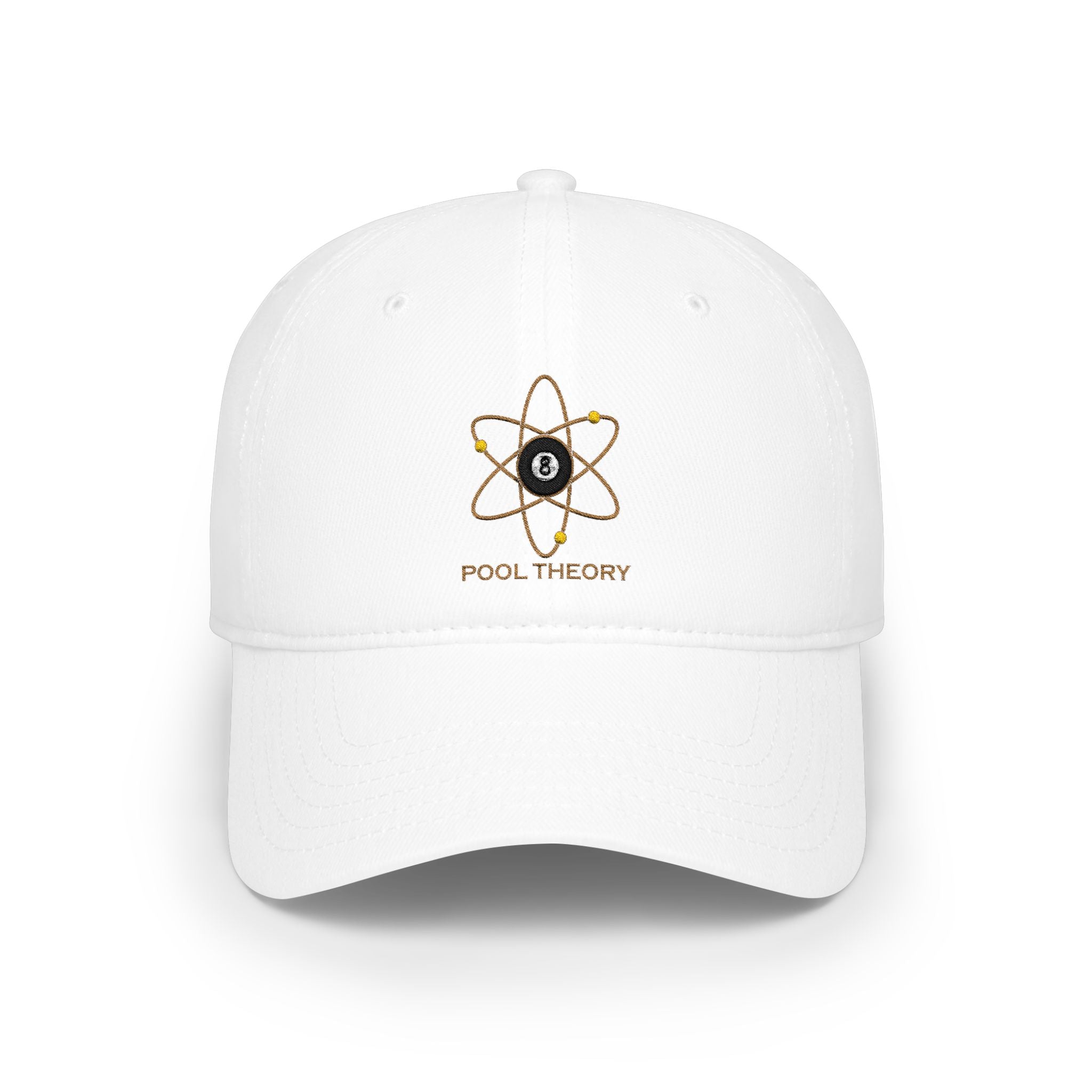 Pool Theory Atomic Baseball Cap - White - Gold Logo - 8 Ball