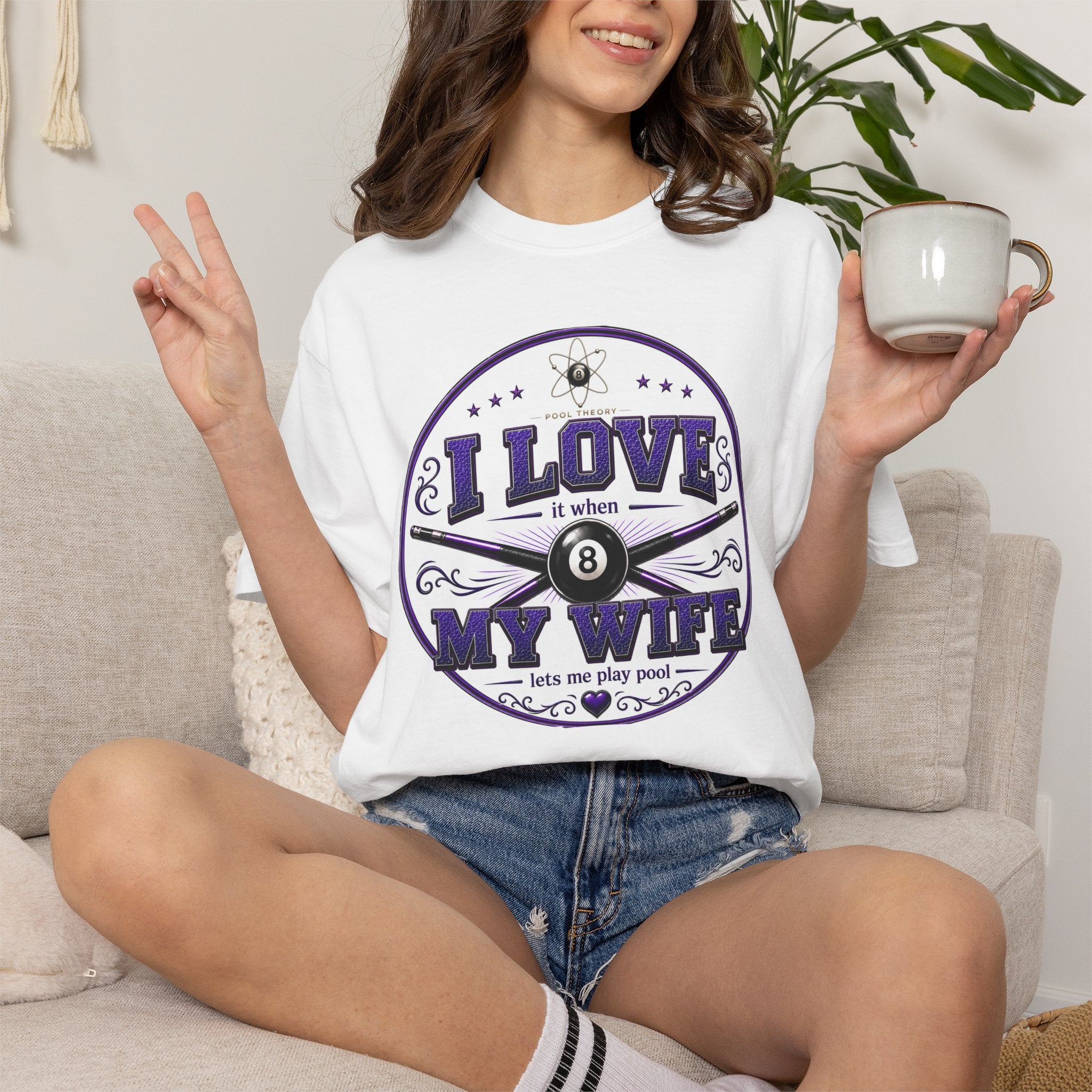 I Love My Wife - White - Billiards 8-Ball Design White