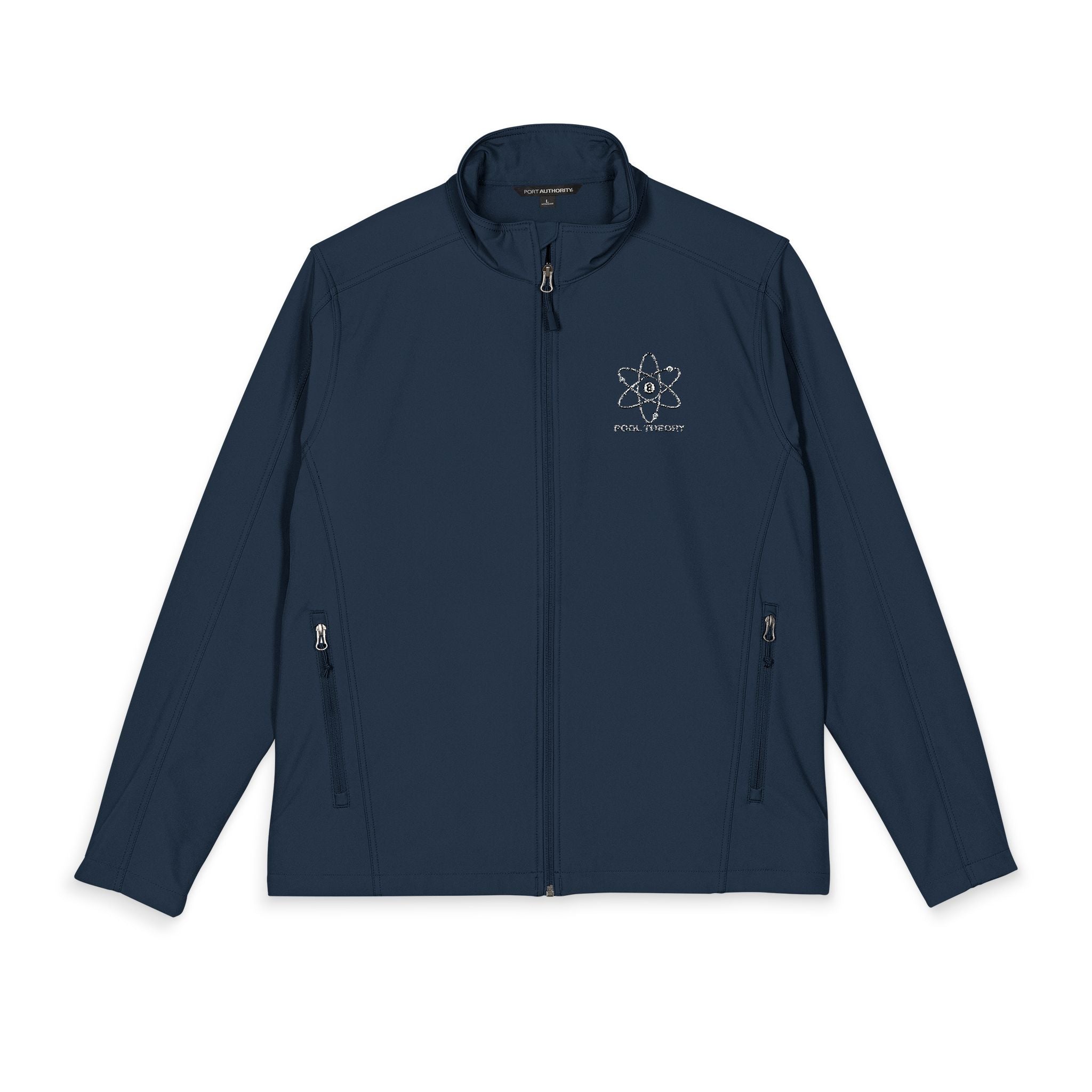 Embroidered Men's Soft Shell Jacket – Minimal Floral Crest