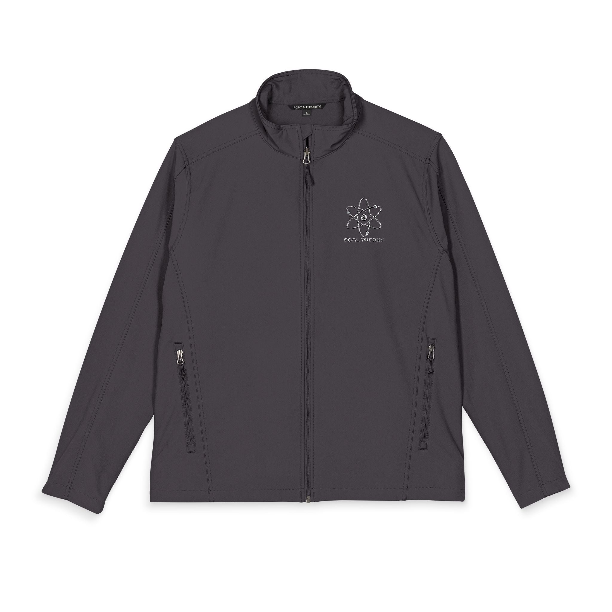Embroidered Men's Soft Shell Jacket – Minimal Floral Crest